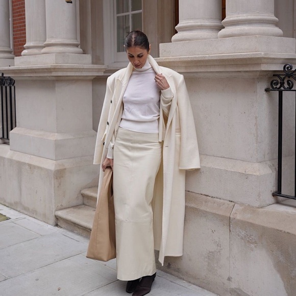 ALIS Vintage Iceland 100% Wool Maxi Skirt Cream Black Women's Size Medium - Picture 12 of 13